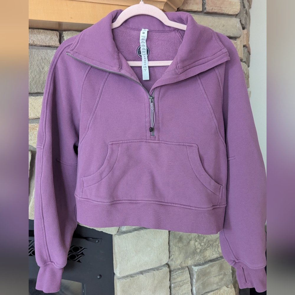 lululemon Cropped Purple Half-Zip Hoodie